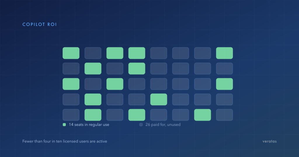 Forty Copilot licence seats with only fourteen shown as in regular use